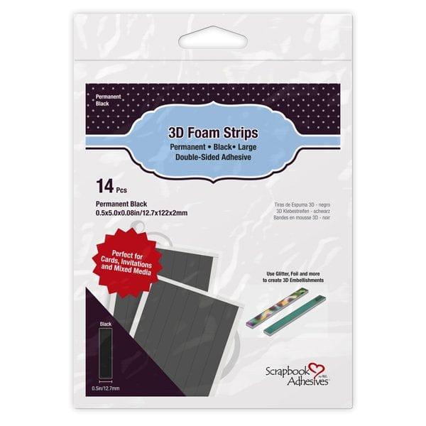 Foam Collection 3D Black Large Foam Strips, Double-Sided, Self-Adhesive, Permanent Foam Strips - 14 pieces - Scrapbook Supply Companies