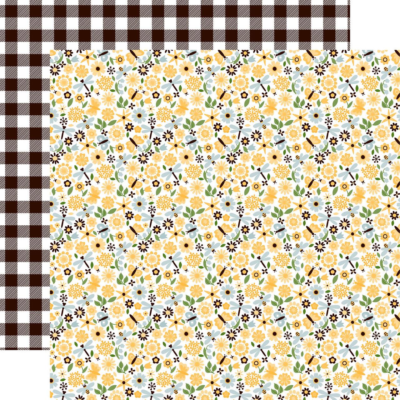Bee Happy Collection Let's Bee Friends 12 x 12 Double-Sided Scrapbook Paper by Echo Park Paper