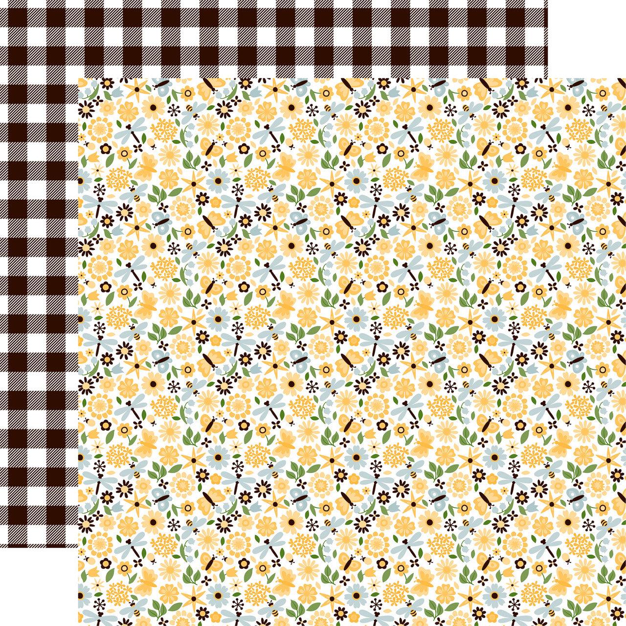 Bee Happy Collection Let's Bee Friends 12 x 12 Double-Sided Scrapbook Paper by Echo Park Paper - Scrapbook Supply Companies