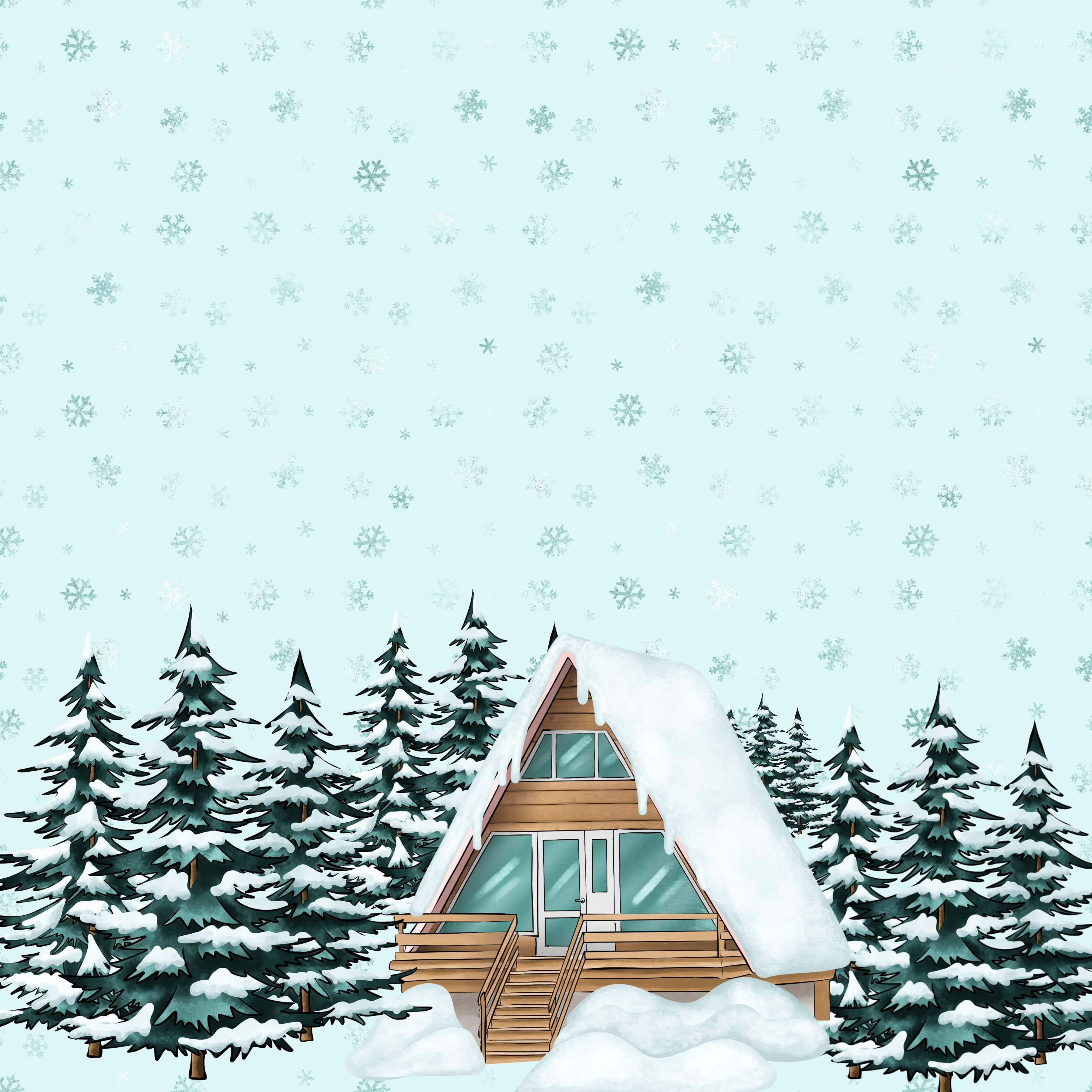  Snow Business Collection Chalet 12 x 12 Double-Sided Scrapbook Paper by SSC Designs - Scrapbook Supply Companies