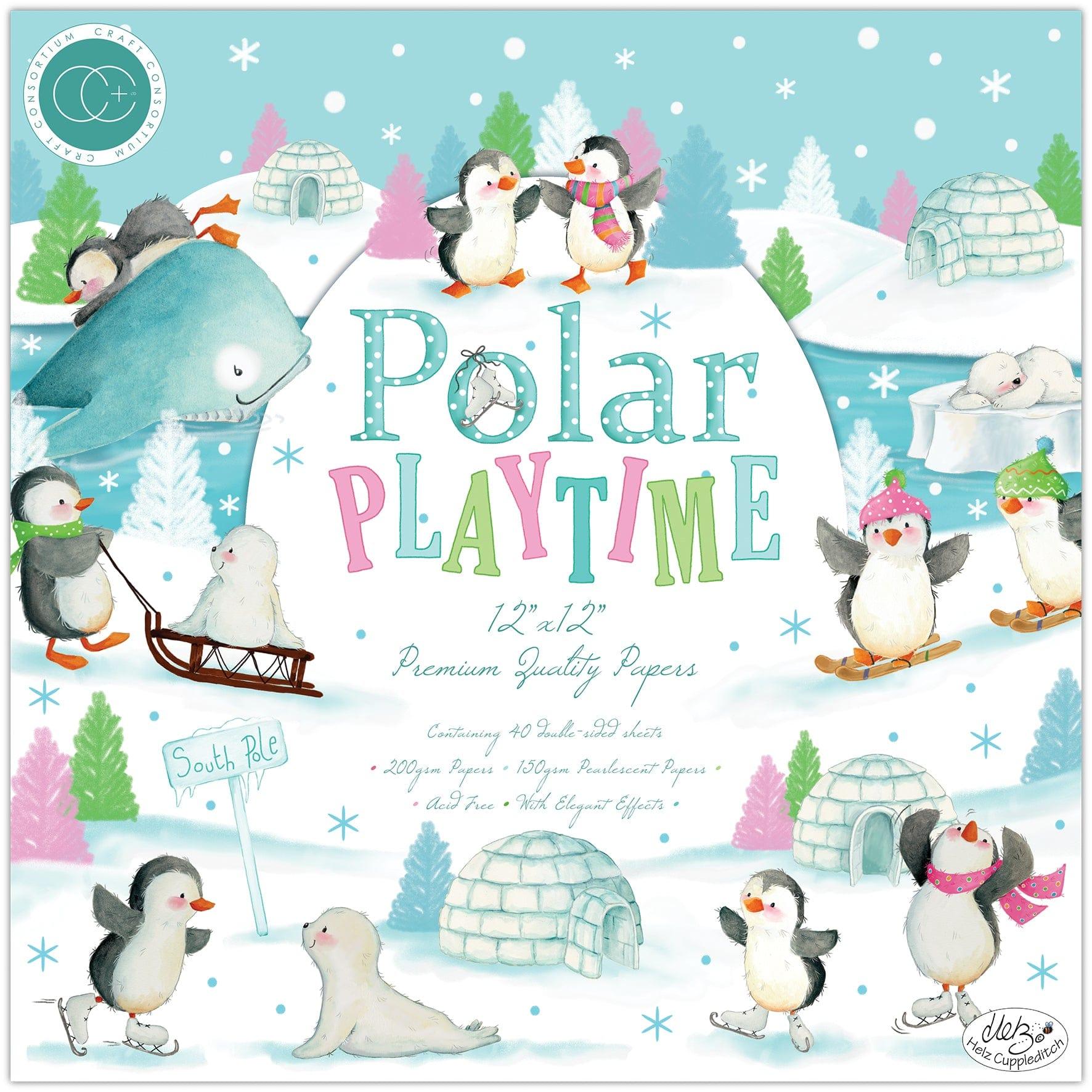 Polar Playtime Collection 12 x 12 Double-Sided Premium Paper Pad with Elegant Effects - 40 Sheets by Craft Consortium - Scrapbook Supply Companies