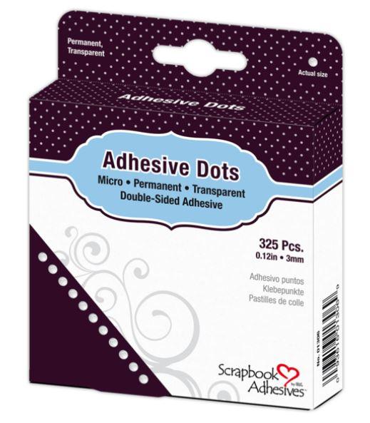 Dodz Collection Micro (3mm), Permanent, Transparent, Double-Sided Adhesive Dots - Pkg. of 325 - Scrapbook Supply Companies
