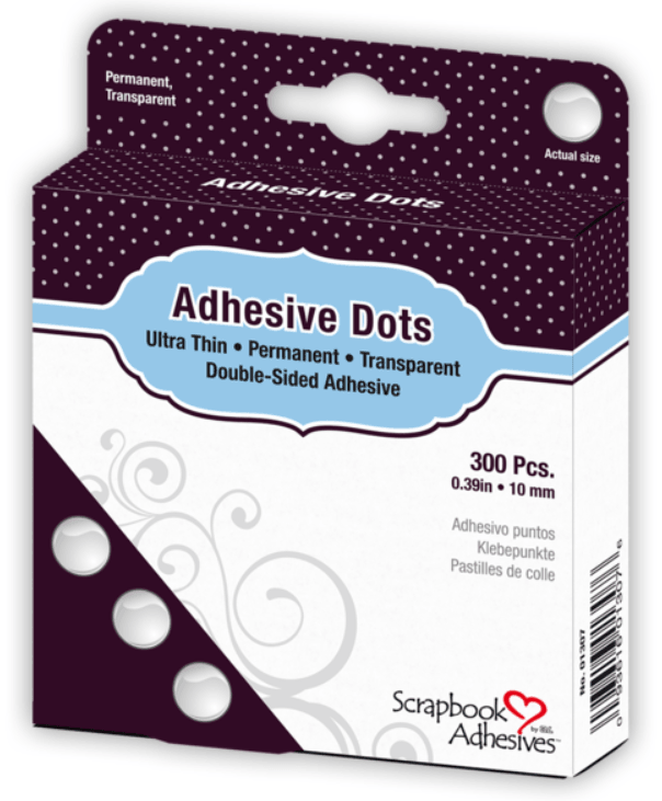 Dodz Collection Ultra Thin Medium (10mm) Permanent, Transparent, Double-Sided Adhesive Dots - Pkg. of 300 - Scrapbook Supply Companies