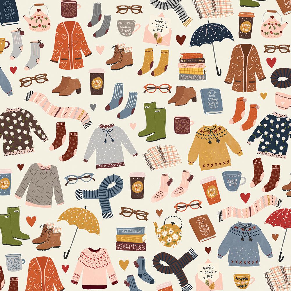 Cozy Days Collection Sweaters & Boots 12 x 12 Double-Sided Scrapbook Paper by Simple Stories - Scrapbook Supply Companies