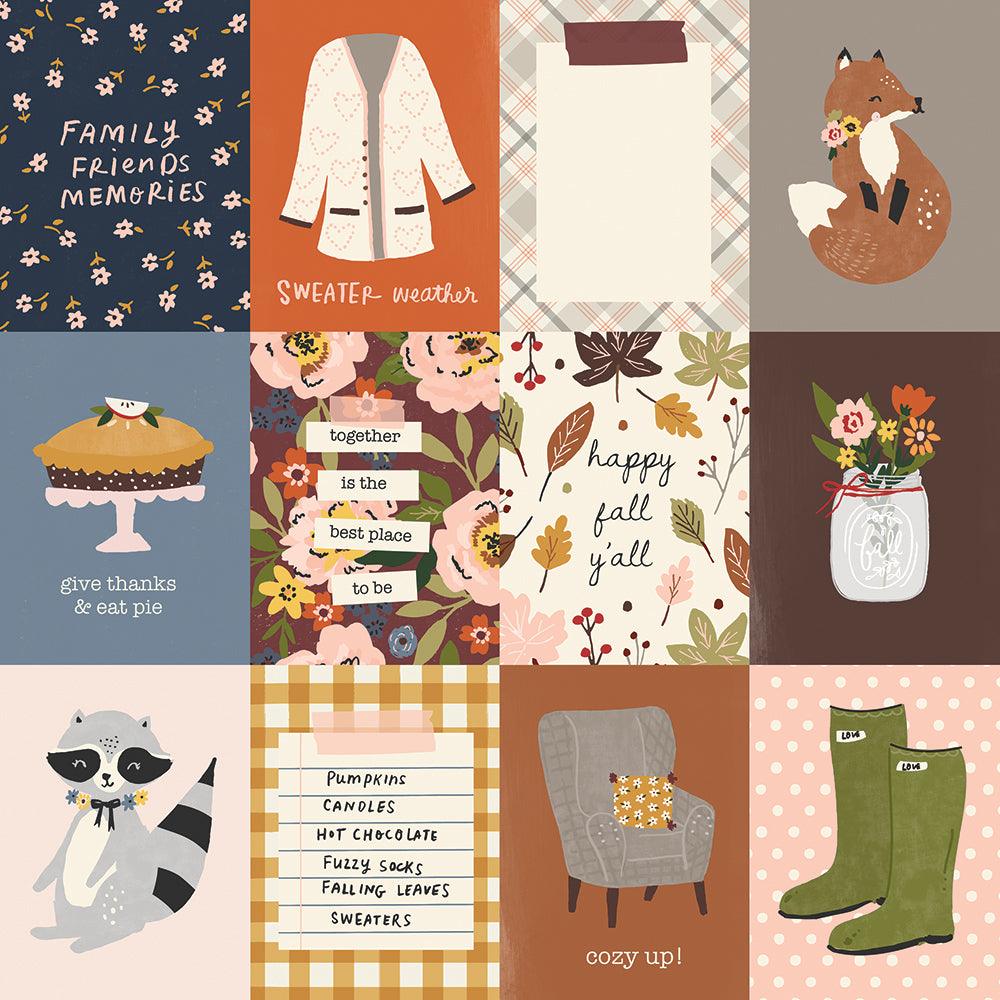 Cozy Days Collection 3 x 4 Elements 12 x 12 Double-Sided Scrapbook Paper by Simple Stories - Scrapbook Supply Companies