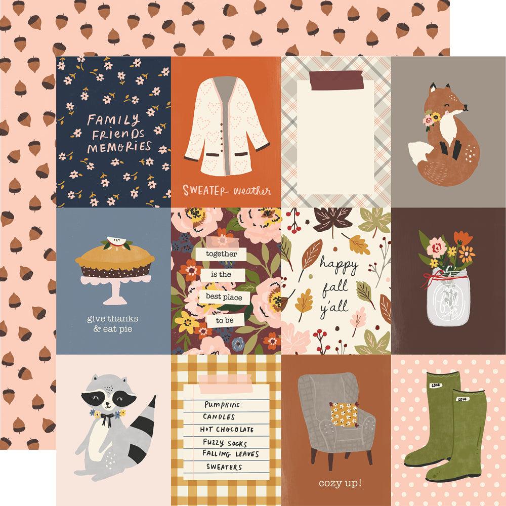 Cozy Days Collection 3x4 Elements 12 x 12 Double-Sided Scrapbook Paper by Simple Stories