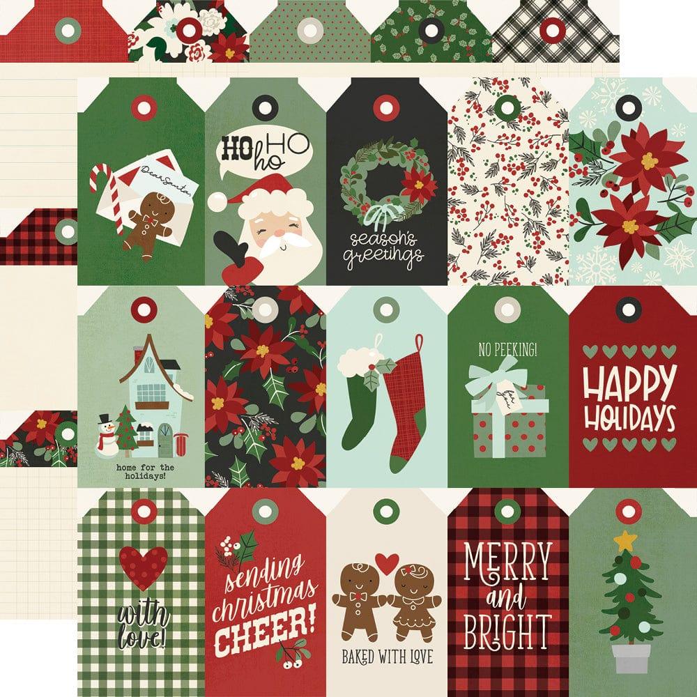 Jingle All The Way Collection Tags 12 x 12 Double-Sided Scrapbook Paper by Simple Stories - Scrapbook Supply Companies