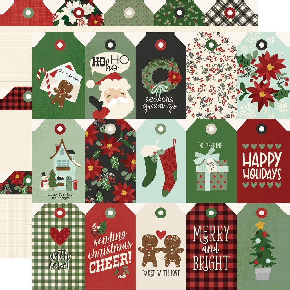 Jingle All The Way Collection Tags 12 x 12 Double-Sided Scrapbook Paper by Simple Stories