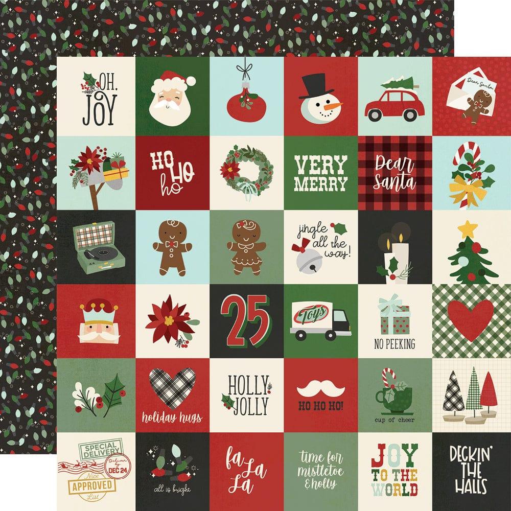 Jingle All The Way Collection 2x2 Elements 12 x 12 Double-Sided Scrapbook Paper by Simple Stories - Scrapbook Supply Companies