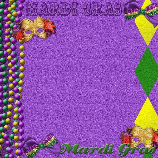 Mardi Gras Collection Mardi Gras 12 x 12 Scrapbook Paper by Scrapbook Customs - Scrapbook Supply Companies