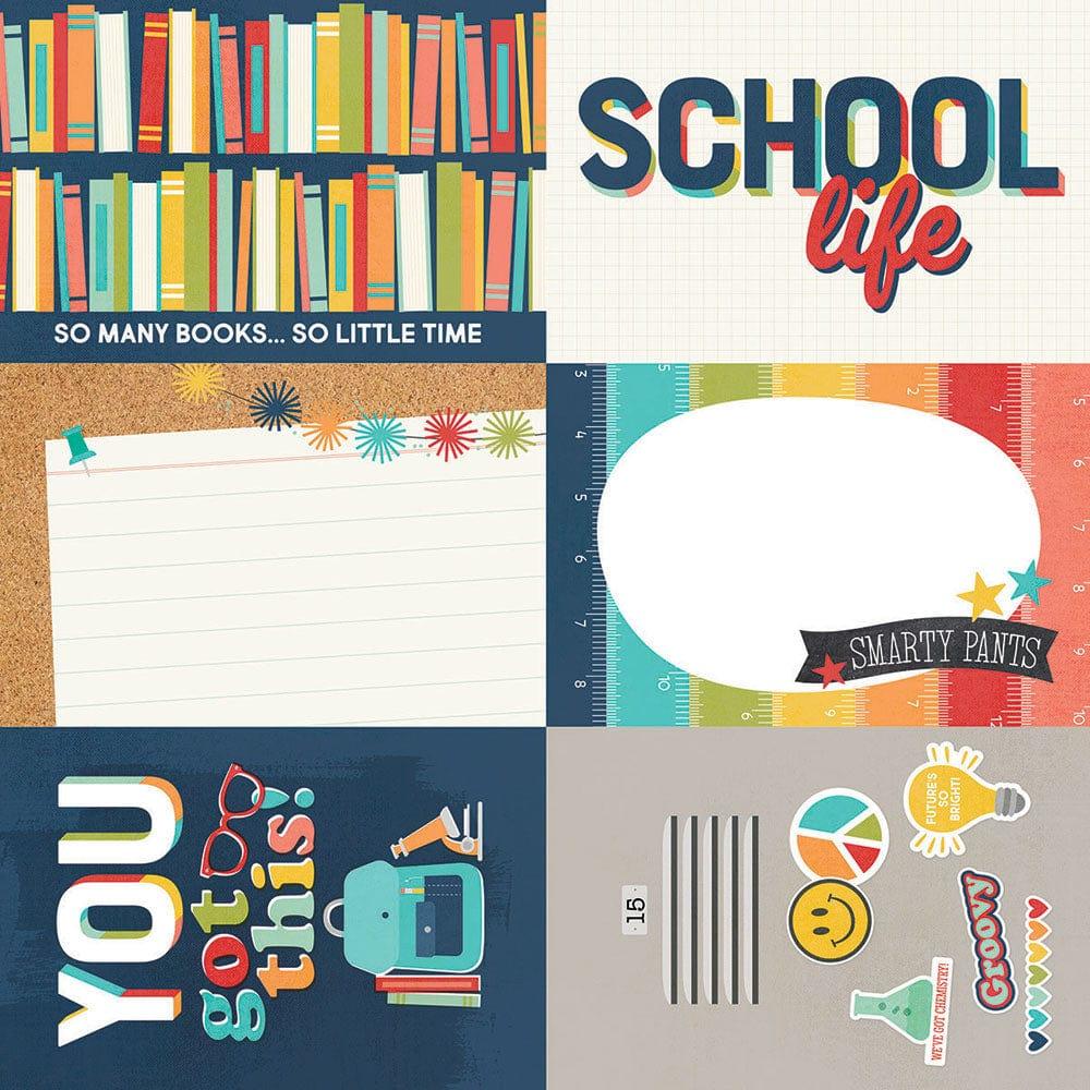 School Life Collection 4 x 6 Elements 12 x 12 Double-Sided Scrapbook Paper by Simple Stories - Scrapbook Supply Companies