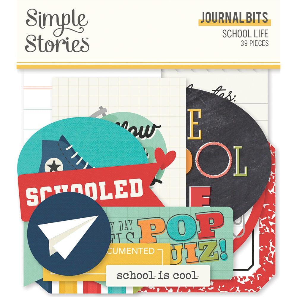 School Life Collection Journal Bits Die Cut Scrapbook Embellishments by Simple Stories-39 Pieces - Scrapbook Supply Companies