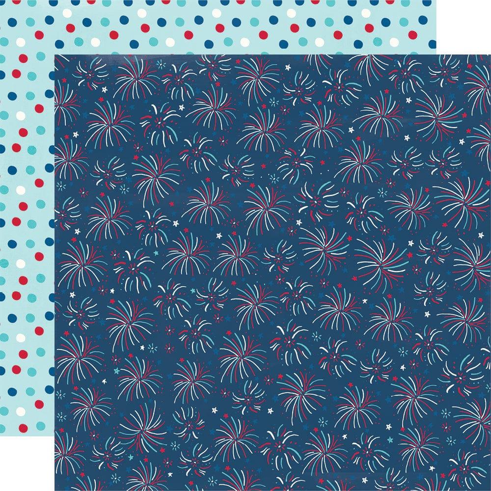 Stars, Stripes & Sparklers Collection Having a Blast 12 x 12 Double-Sided Scrapbook Paper by Simple Stories - Scrapbook Supply Companies