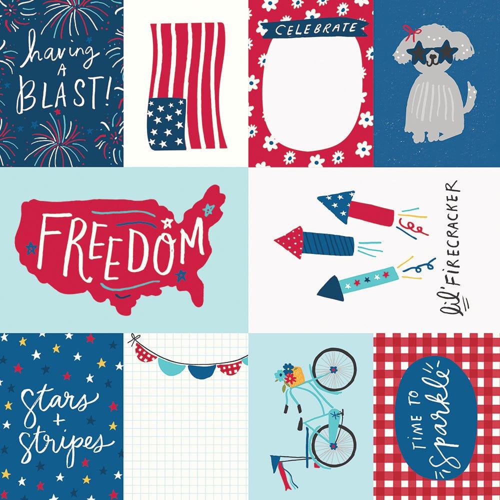 Stars, Stripes & Sparklers Collection Elements & Stars 12 x 12 Double-Sided Scrapbook Paper by Simple Stories - Scrapbook Supply Companies