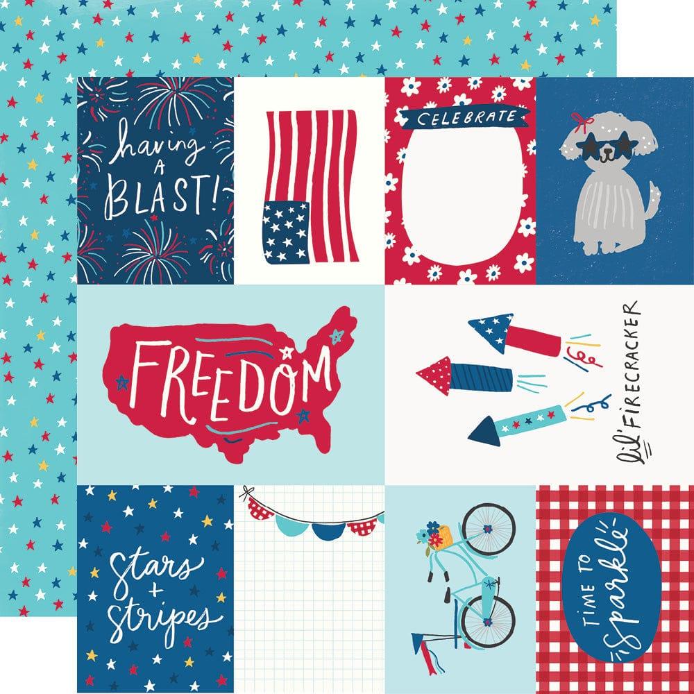 Stars, Stripes & Sparklers Collection Elements & Stars 12 x 12 Double-Sided Scrapbook Paper by Simple Stories - Scrapbook Supply Companies