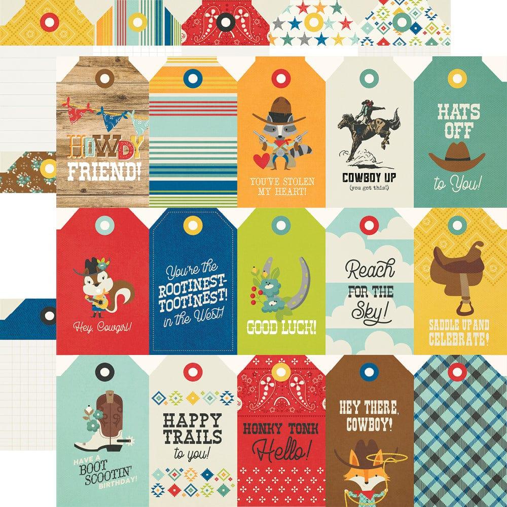 Howdy Collection Tags 12 x 12 Double-Sided Scrapbook Paper by Simple Stories
