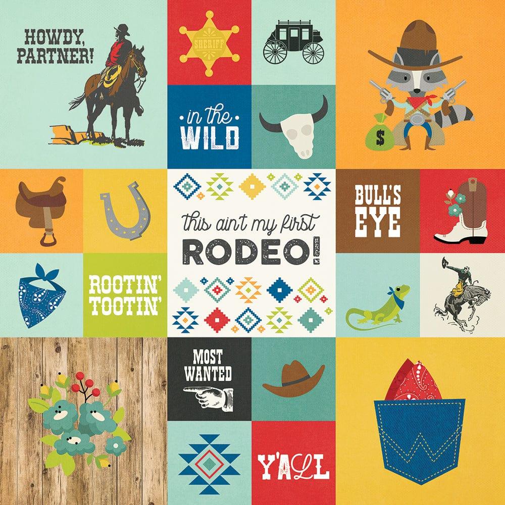 Howdy Collection 2 x 2 and 4 x 4 Elements 12 x 12 Double-Sided Scrapbook Paper by Simple Stories - Scrapbook Supply Companies