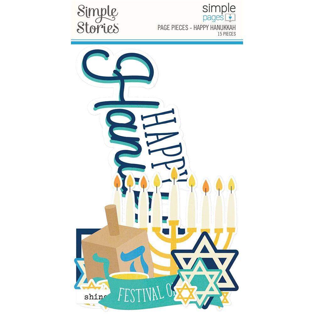 Happy Hanukkah Collection 4 x 8 Simple Pages Pieces by Simple Stories - 15 Pieces - Scrapbook Supply Companies