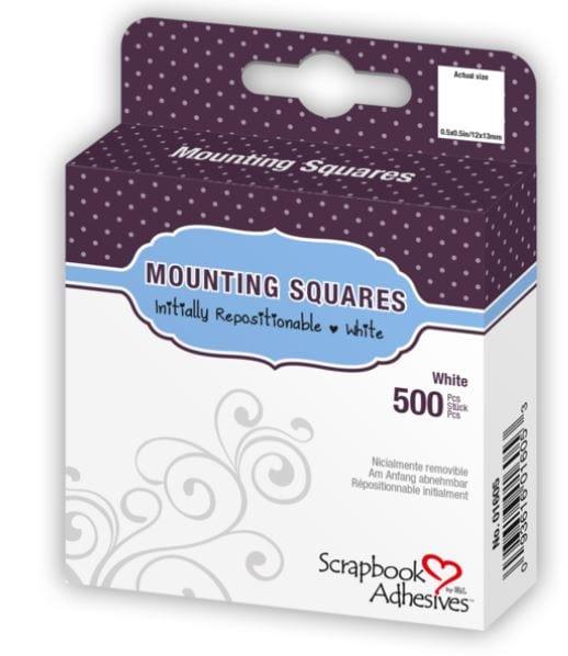 Mounting Squares Collection White, Temporarily Repositionable, Double-Sided, Self-Adhesive Mounting Squares - Pkg. of 500 - Scrapbook Supply Companies