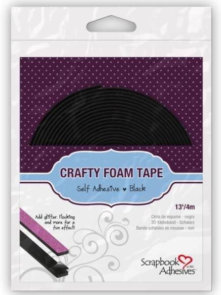 Foam Collection Black, Double-Sided, Self-Adhesive, Permanent Foam Tape - 13' x 3/8" - Scrapbook Supply Companies