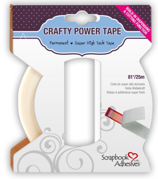Crafty Power Super High Tack Tape with Built-In Dispensing & Cutting Function - 81' - Scrapbook Supply Companies