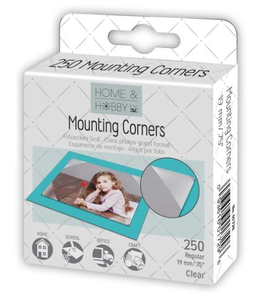 Home & Hobby Collection .75" Regular View Clear Mounting Corners by 3L - 250 Pieces - Scrapbook Supply Companies