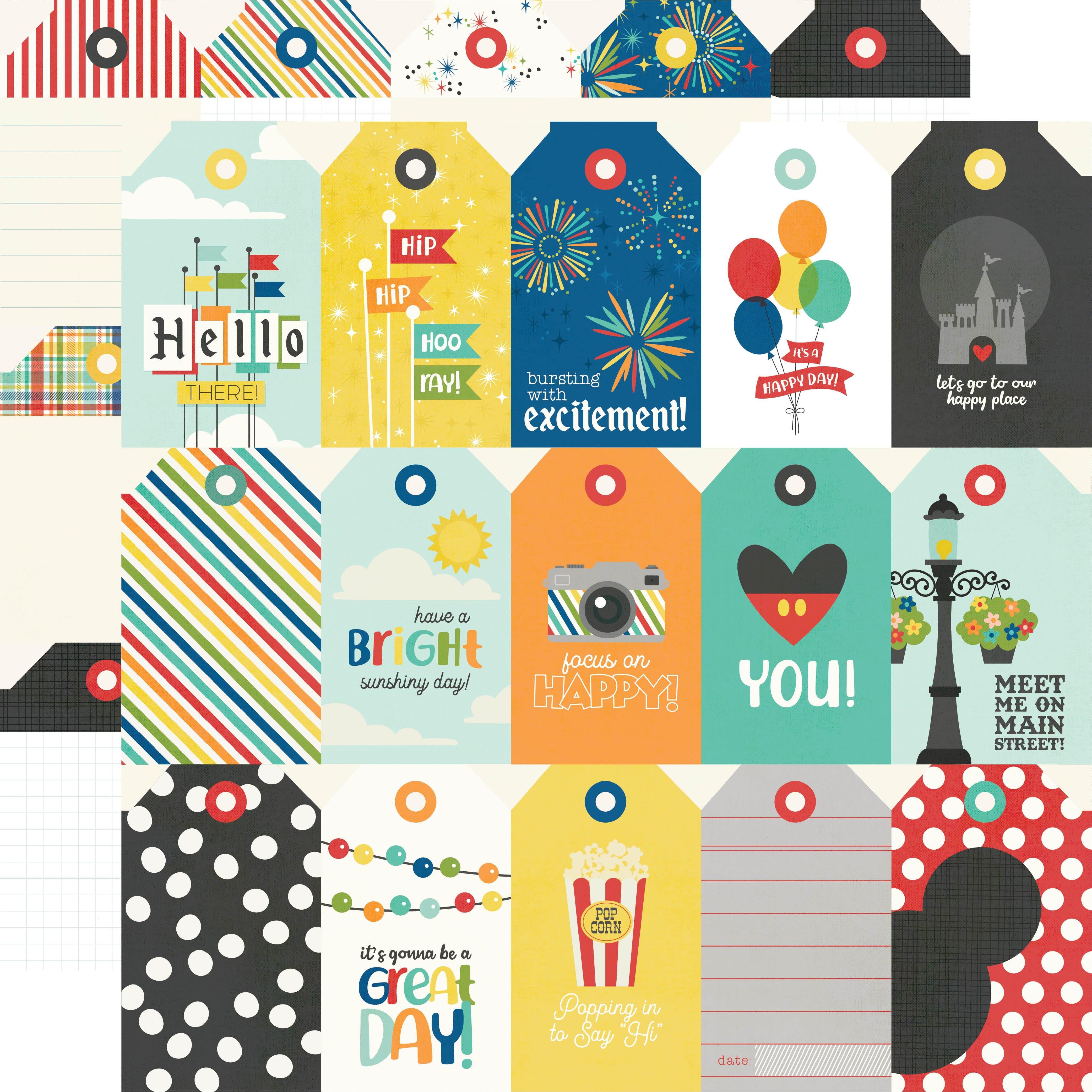 Say Cheese At The Park Collection Tags 12 x 12 Double-Sided Scrapbook Paper by Simple Stories
