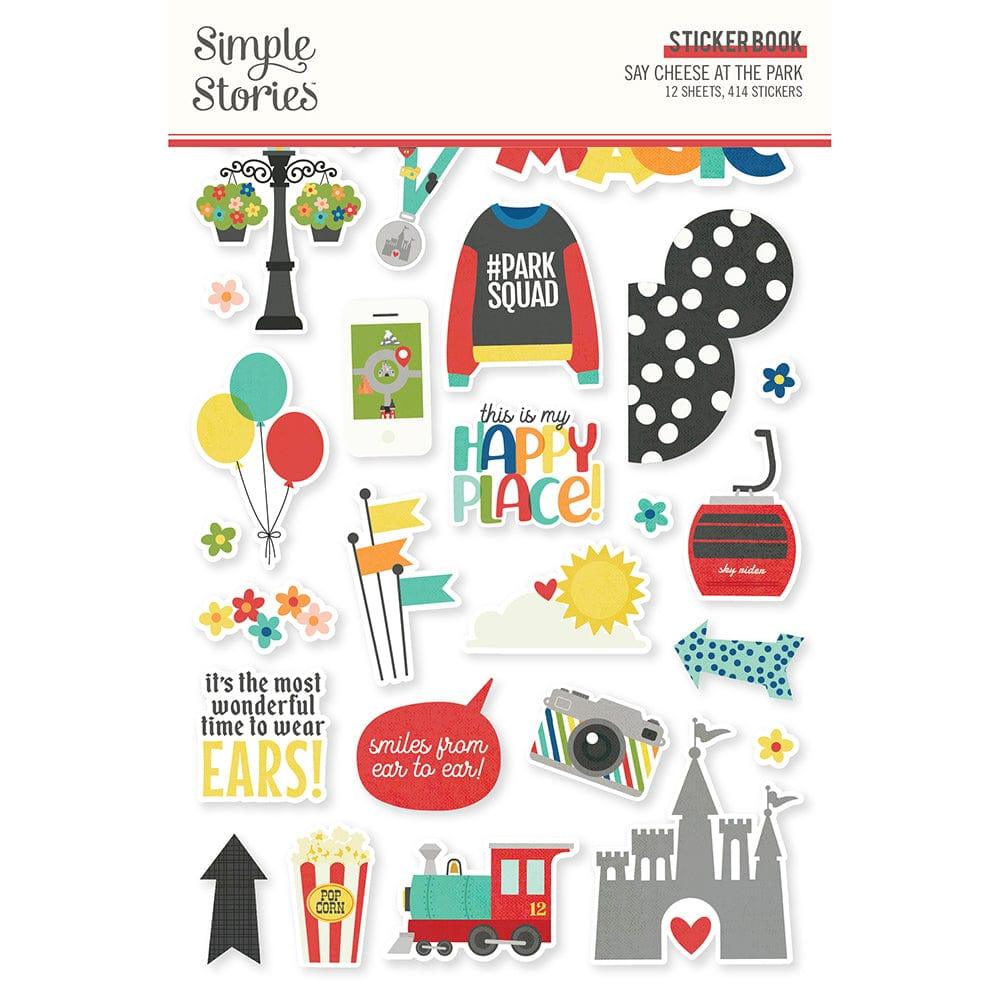Say Cheese At The Park Collection Sticker Book by Simple Stories -12 Pages-414 Stickers - Scrapbook Supply Companies