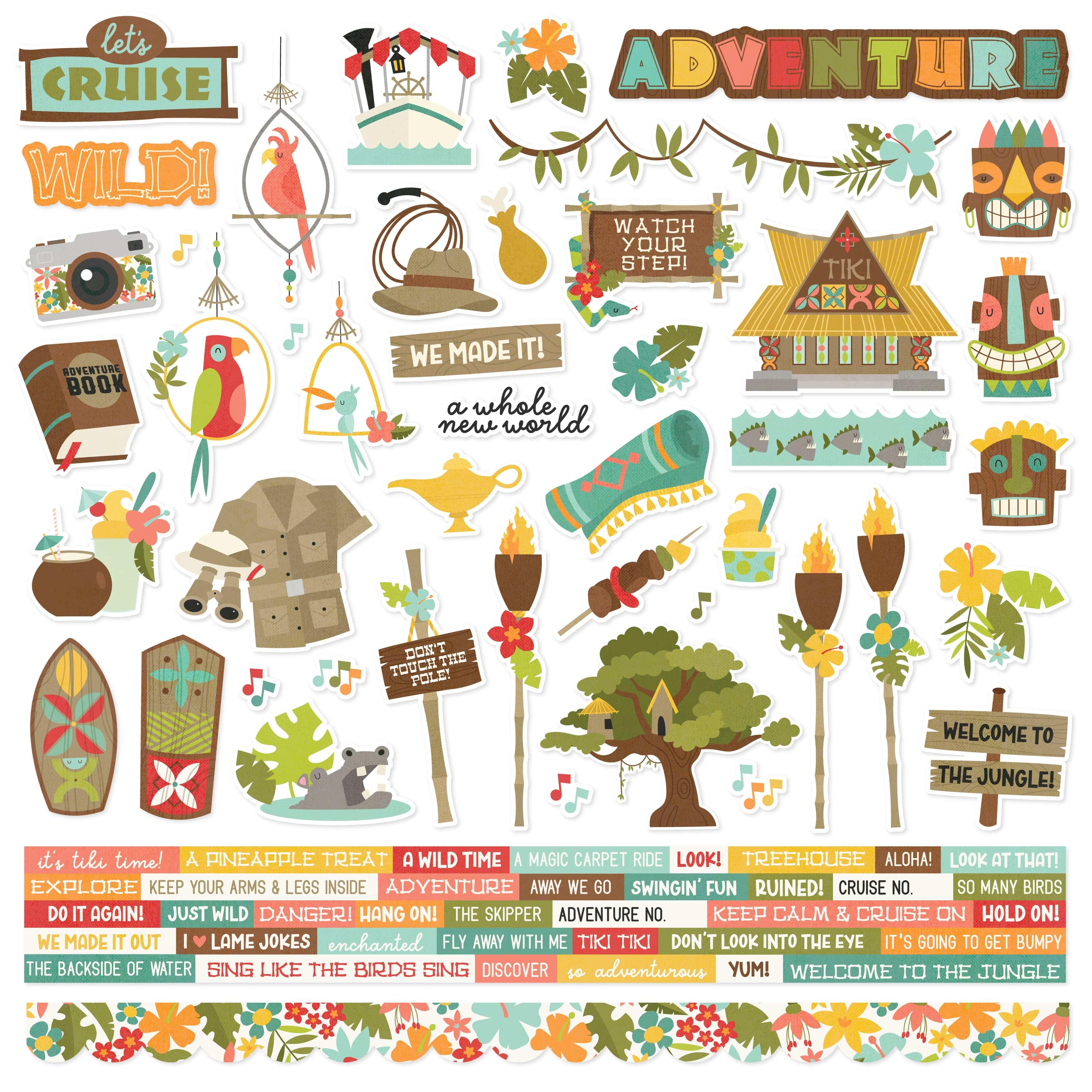 Say Cheese Adventure At The Park Collection 12 x 12 Cardstock Scrapbook Sticker Sheet by Simple Stories - Scrapbook Supply Companies