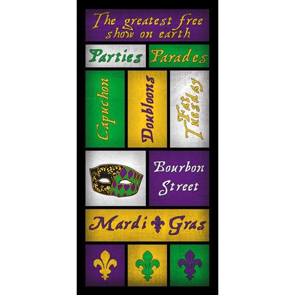 Mardi Gras Collection Mardi Gras 6 x 12 Scrapbook Sticker Sheet by Scrapbook Customs - Scrapbook Supply Companies