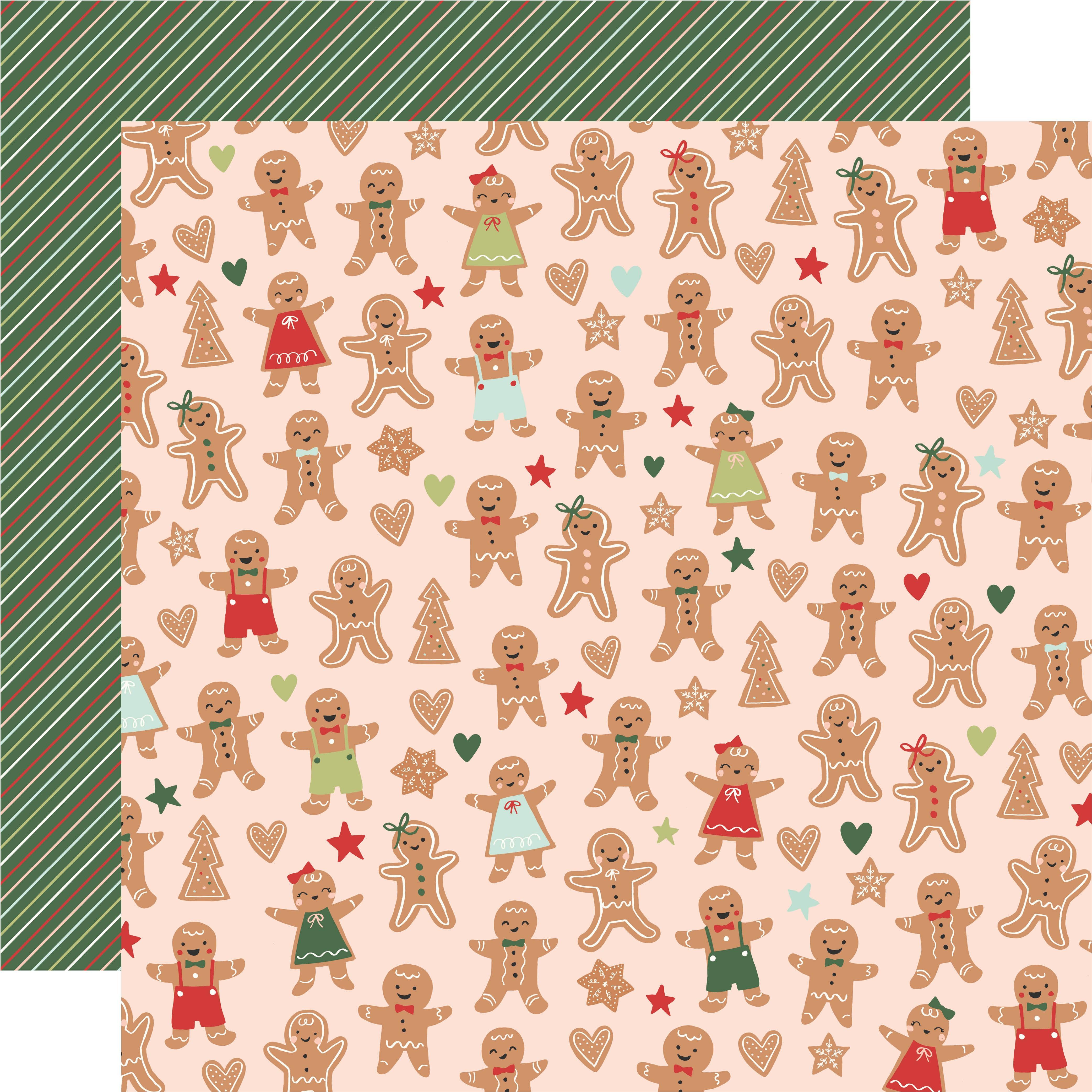 Baking Spirits Bright Collection Gingerbread Kisses 12 x 12 Double-Sided Scrapbook Paper by Simple Stories - Scrapbook Supply Companies