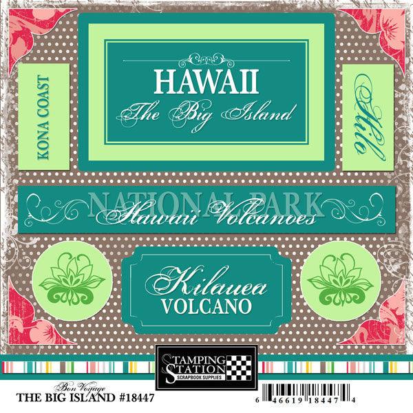 Bon Voyage Collection Hawaii The Big Island 6 x 6 Scrapbook Sticker Sheet by Scrapbook Customs - Scrapbook Supply Companies