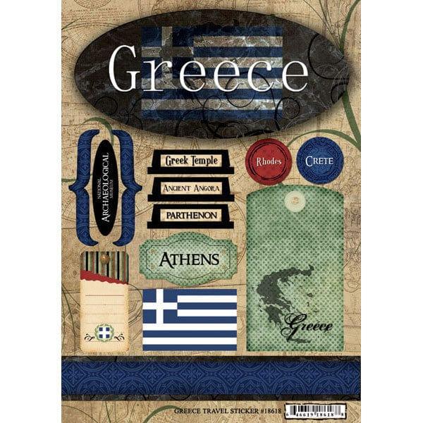 Map Sights Collection Greece 8 x 11 Sticker Sheet by Scrapbook Customs - Scrapbook Supply Companies