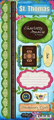 Paradise Collection St. Thomas 6 x 12 Cardstock Sticker Sheet by Scrapbook Customs - Scrapbook Supply Companies
