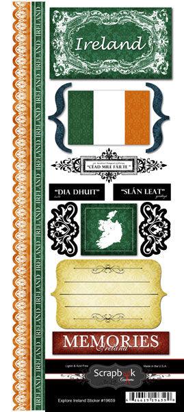 Explore Collection Ireland 6 x 12 Scrapbook Sticker Sheet by Scrapbook Customs - Scrapbook Supply Companies