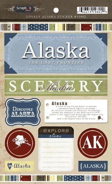Lovely Travel Collection Alaska 5.5 x 8 Sticker Sheet by Scrapbook Customs - Scrapbook Supply Companies
