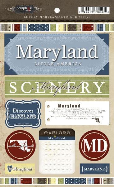 Lovely Travel Collection Maryland 5.5 x 8 Sticker Sheet by Scrapbook Customs - Scrapbook Supply Companies
