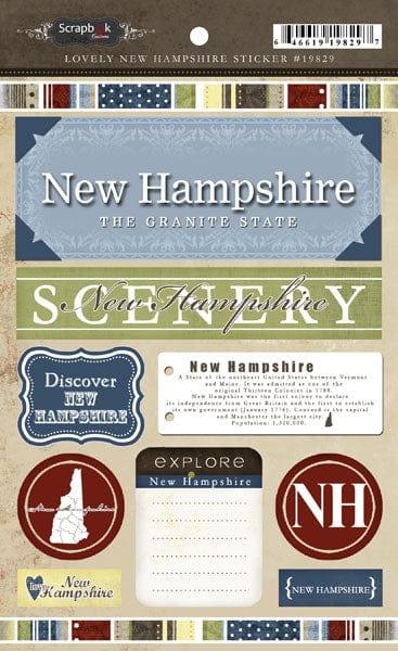 Lovely Travel Collection New Hampshire 5.5 x 8 Sticker Sheet by Scrapbook Customs - Scrapbook Supply Companies