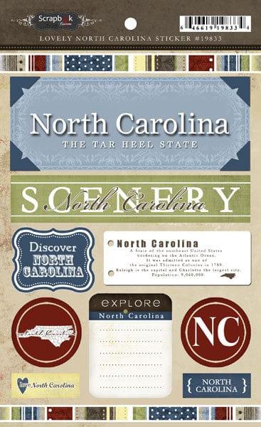 Lovely Travel Collection North Carolina 5.5 x 8 Sticker Sheet by Scrapbook Customs - Scrapbook Supply Companies