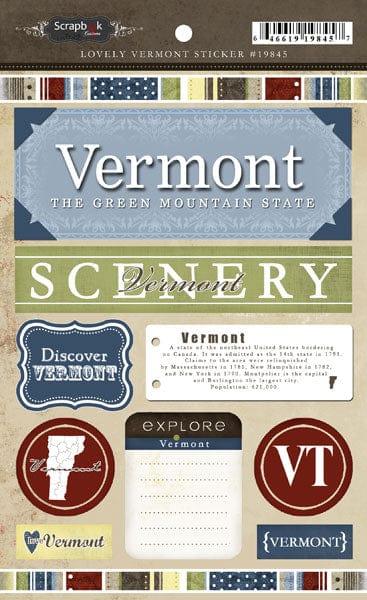 Lovely Travel Collection Vermont 5.5 x 8 Sticker Sheet by Scrapbook Customs - Scrapbook Supply Companies