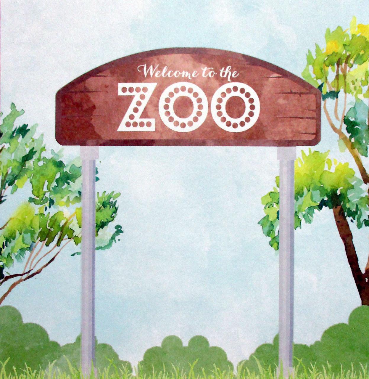 African Safari Collection Welcome To the Zoo 12 x 12 Double-Sided Scrapbook Paper by Scrapbook Customs - Scrapbook Supply Companies