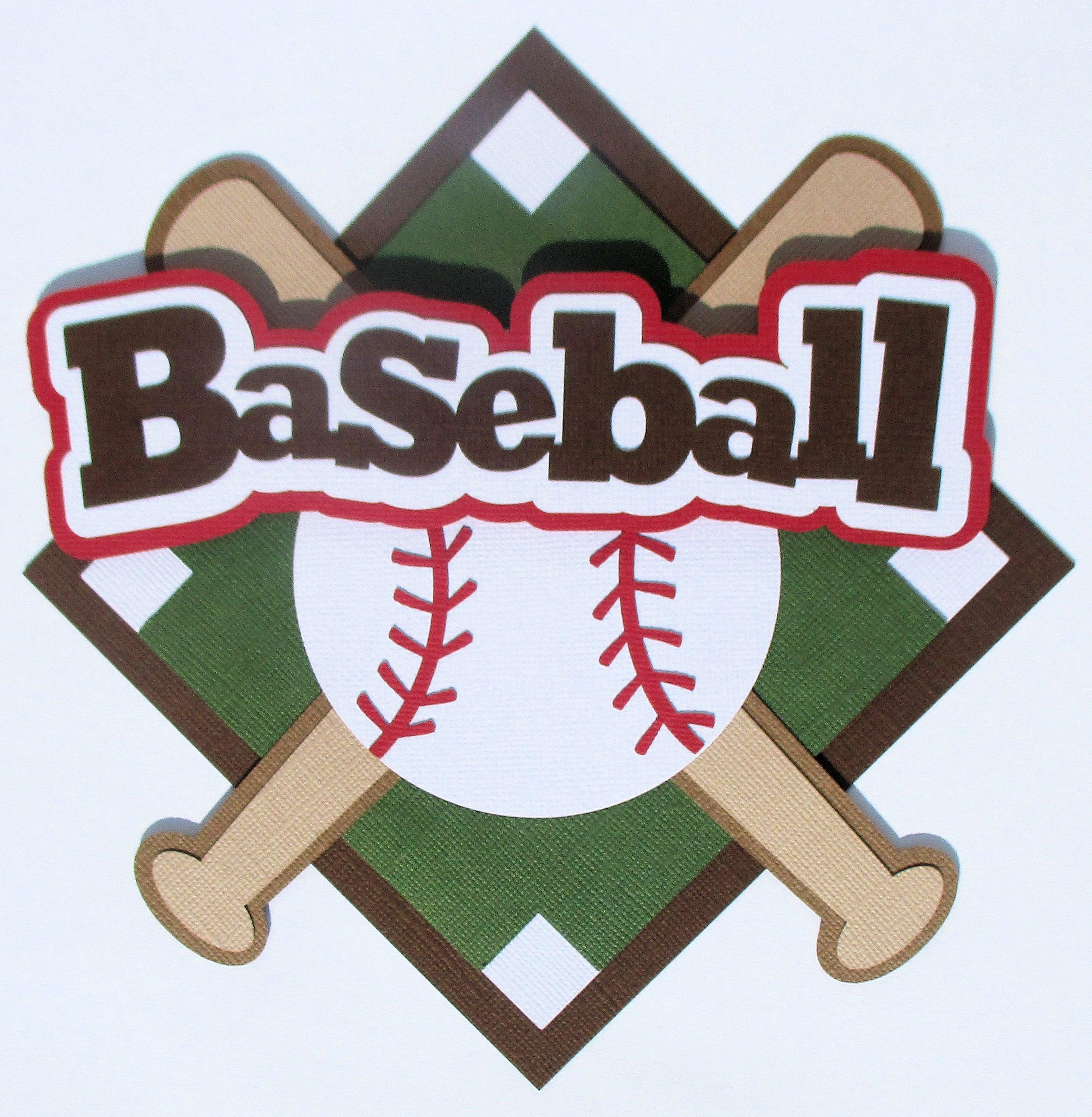 Baseball Diamond Title 8 x 8 Laser Cut Scrapbook Embellishment by SSC Laser Designs