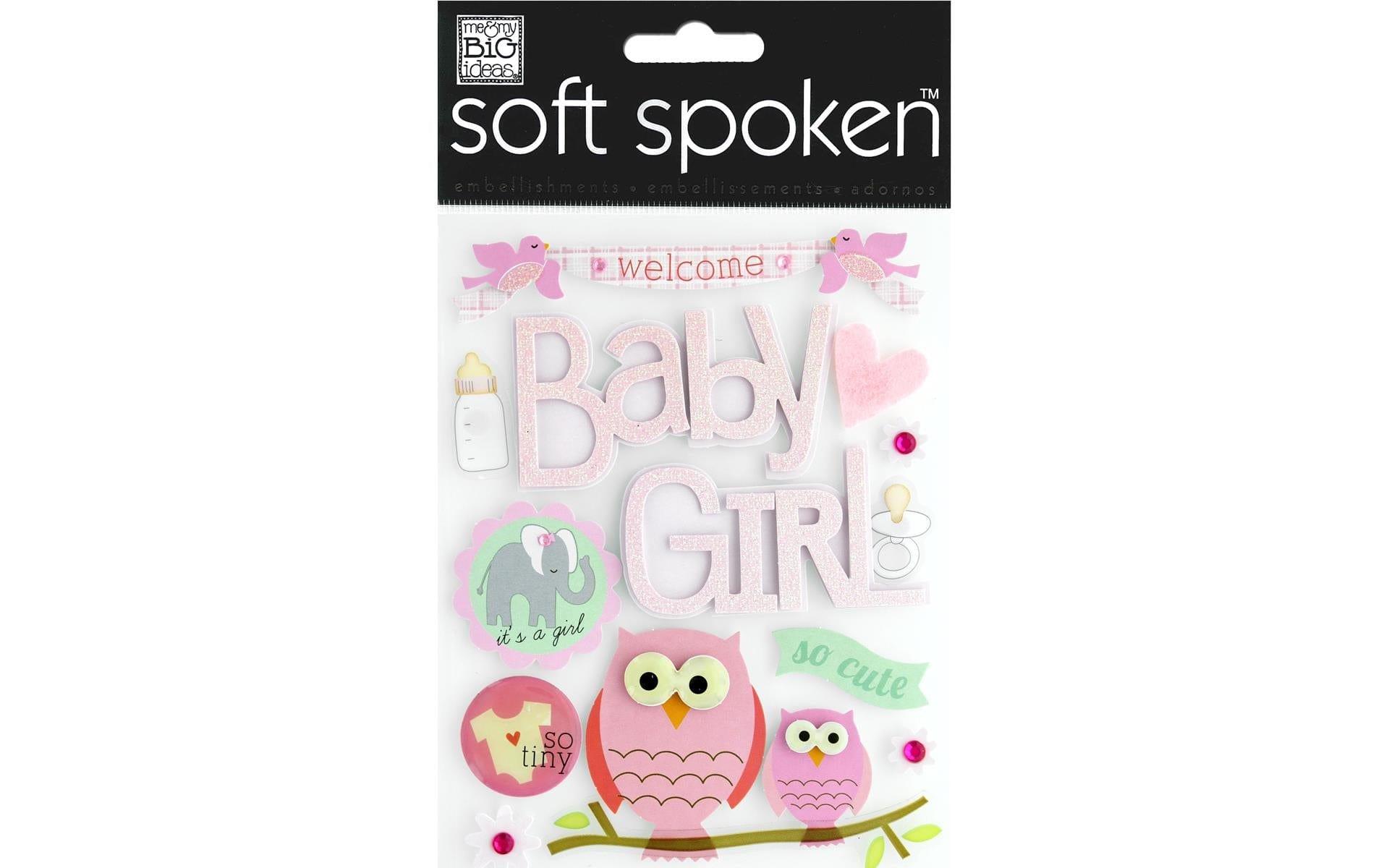 Welcome Baby Girl Soft Spoken Embellishment by Me & My Big Ideas - Scrapbook Supply Companies