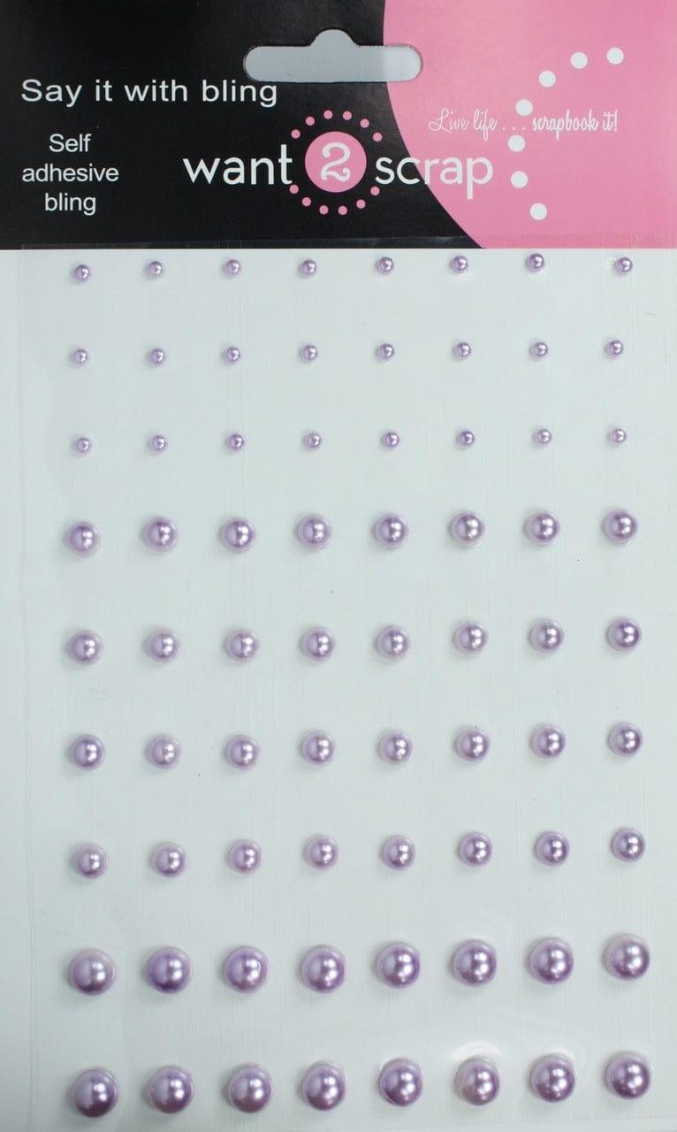 Say It With Bling Collection Lavender Pearls Self-Adhesive Scrapbook Bling by Want 2 Scrap - 72 Count - Scrapbook Supply Companies