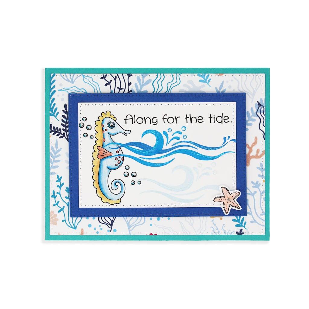 Make Waves Collection Sea Horses 4.5 x 5.5 Metal Dies by Dare2BArtzy - Scrapbook Supply Companies