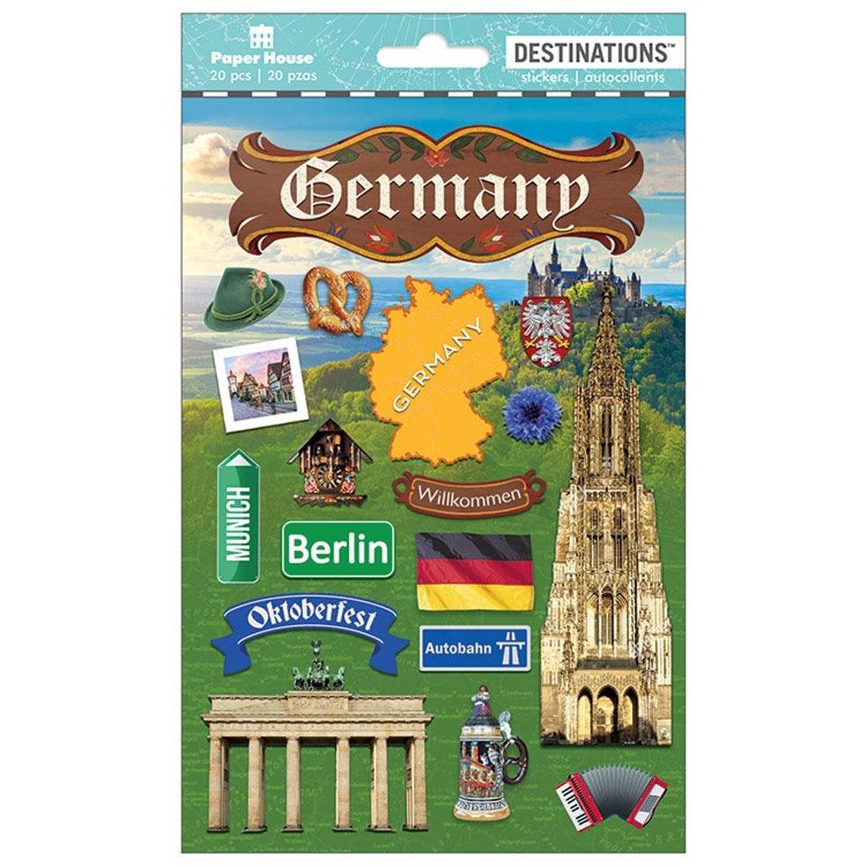 Destinations Collection Germany 5 x 7 3D Foil Scrapbook Embellishment by Paper House Productions - Scrapbook Supply Companies