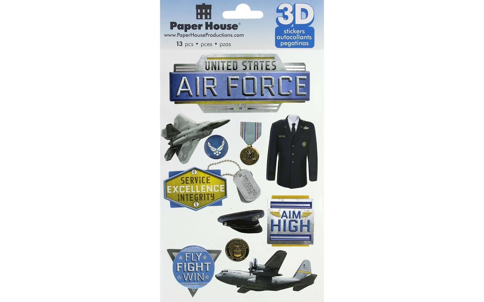Military Collection United States Air Force 3D Stickers by Paper House Productions - Scrapbook Supply Companies