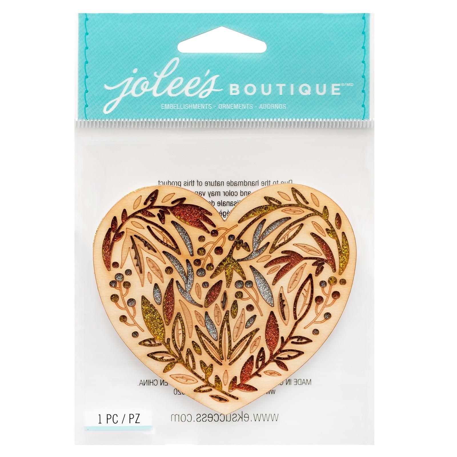 Wood Collection Heart 4 x 4.5 Scrapbook Embellishment by Jolee's Boutique - Scrapbook Supply Companies