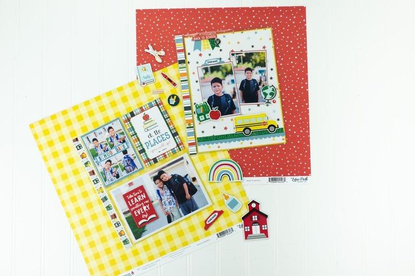 First Day of School Collection 12 x 12 Double-Sided Scrapbook Paper Kit & Sticker Sheet by Echo Park Paper - 13 Pieces - Scrapbook Supply Companies