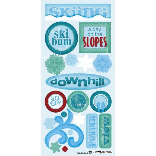 Winter Fun Collection Skiing Scrapbook Stickers by Scrapbook Customs - Scrapbook Supply Companies